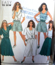 7336 SIMPLICITY CULOTTES LENGTHS, SKIRT, TANK TOP, SAILOR JACKET PATTERN 6-14